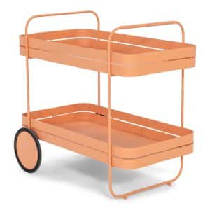 SPINDER DESIGN Gin & Trolley serveringsvogn, m. 1 hylde og hjul - clay terra stål (42x74)