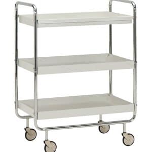 House Doctor - Trolley Roll Large 85cm Krom Råhvid Hylder Hjul